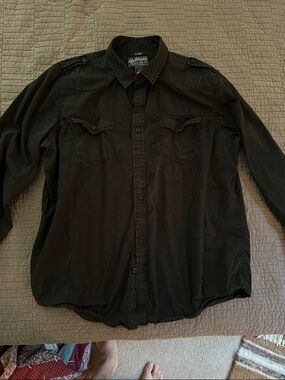 Levi's Black Long-Sleeve Button-Down Utility Shirt